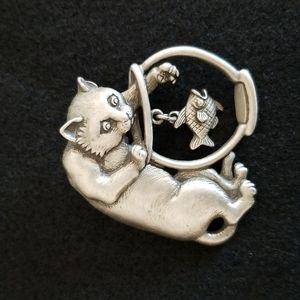 🐱 Y2K KITTY AND FISH BROOCH 🐱